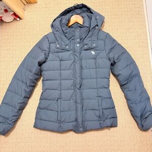 Y2K Abercrombie & Fitch Down Puffer Coat Grey